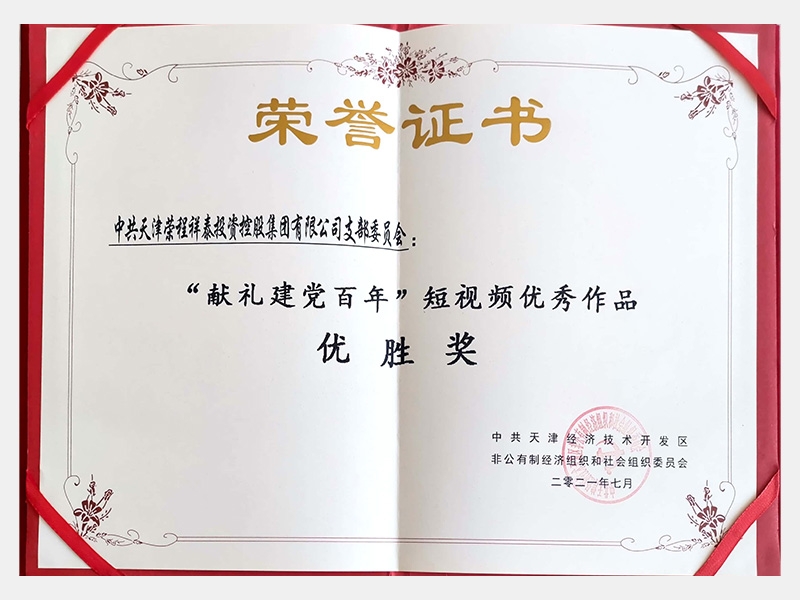 “獻(xiàn)禮建黨百年”短視頻優(yōu)秀作品優(yōu)勝獎